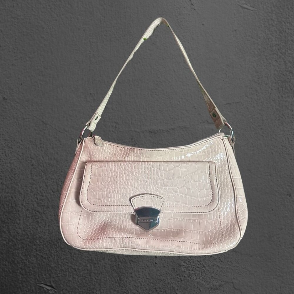 Liz Claiborne Faux Leather Cream Snakeskin Shoulder Bag
